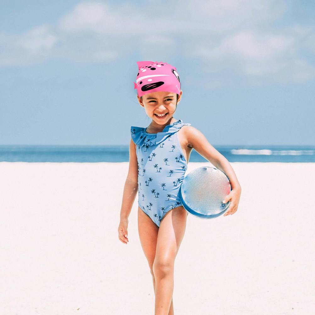 Swim Cap Silicone - 2 Adet Çocuk Silikon Yüzme Bonesi