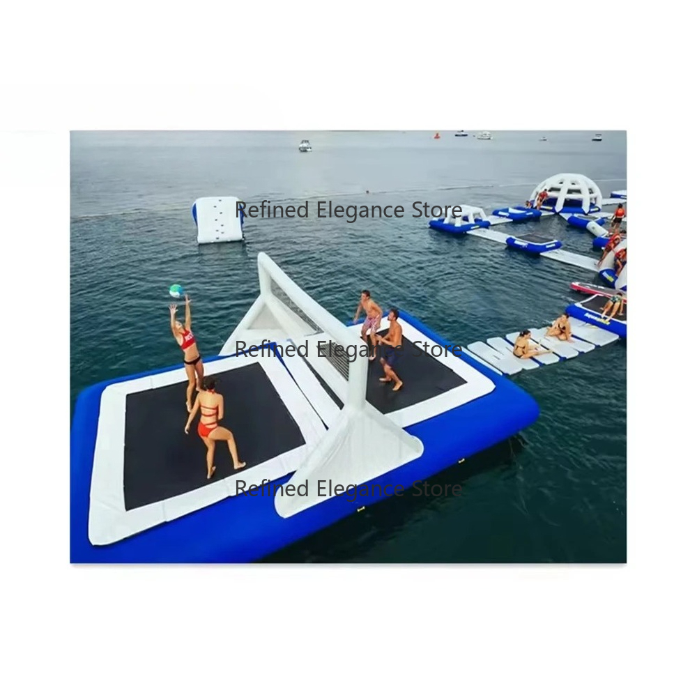 Sports Equipment For Volleyball - Şişme Yüzen Voleybol Trambolin Sahası Fileli